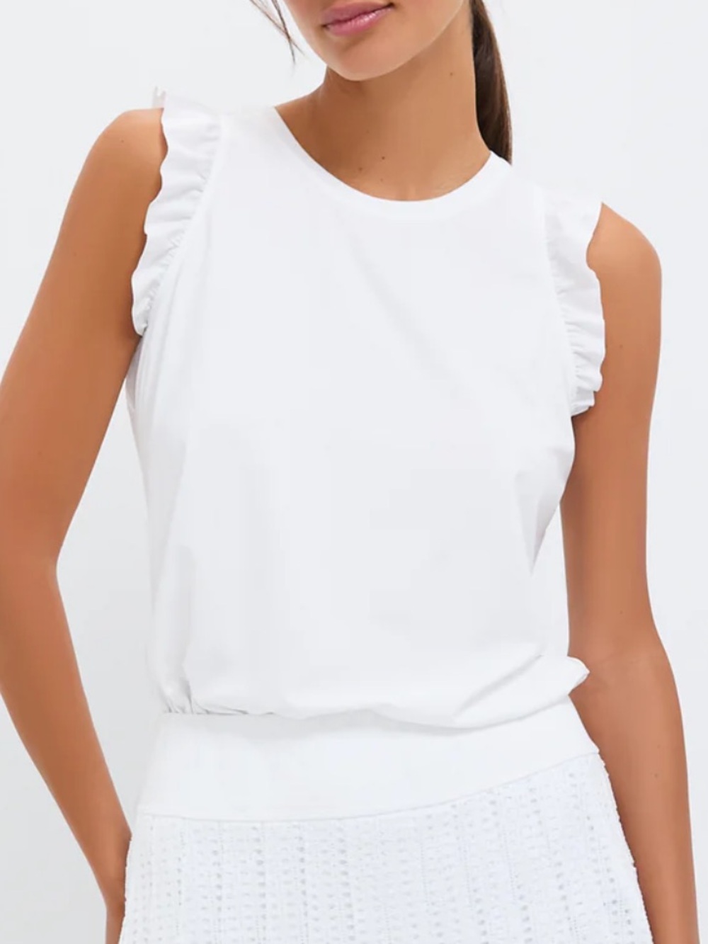 TUCKERNUCK Sport White Ruffle Performance Tank Top Tennis Golf NWT Small - Picture 17 of 17